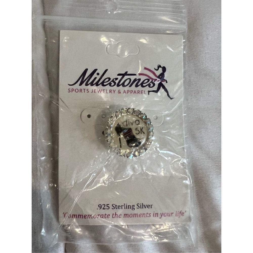 Milestone Sports & Apparel Running Diva .925 sterling silver 5K Rhinestone Sneak